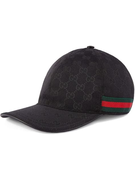 gucci gg nylon signature web stripe baseball cap nero|Gucci gg canvas hat.